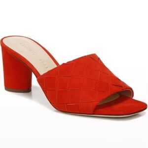 🌹VERONICA BEARD🌹Kiele Woven Suede Slide High-Heel Sandals In Cora Size: 5M